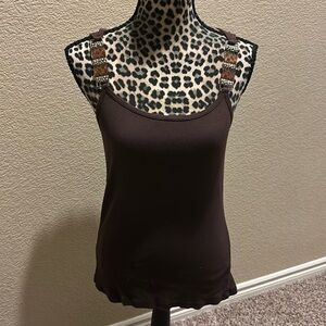 Women’s ribbed tank top with embellishments, size M